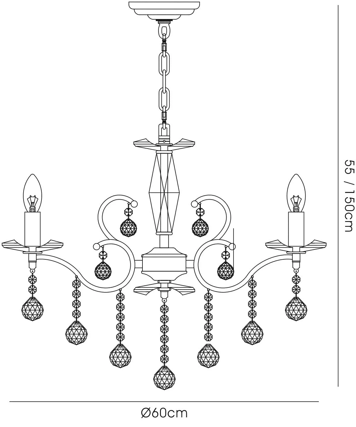 Zinta 4/6 Light Pendant - Various Finishes - Image 25