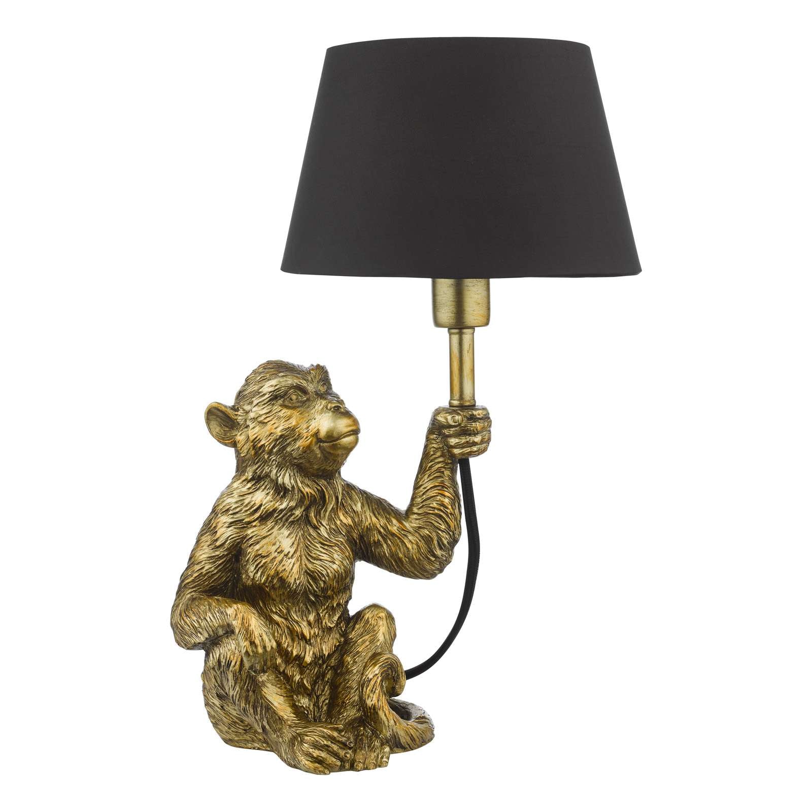 Zira Monkey Table Lamp Gold With Shade E14 - Image 2