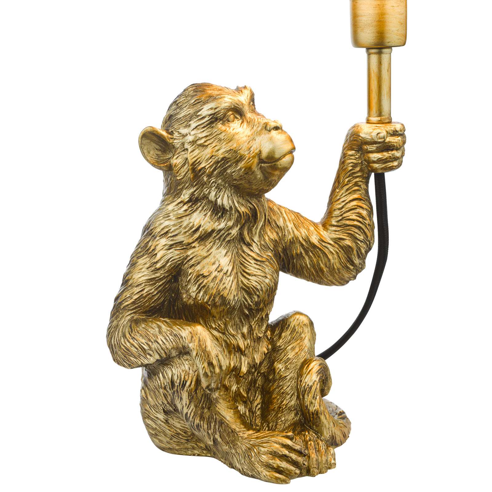 Zira Monkey Table Lamp Gold With Shade E14 - Image 3