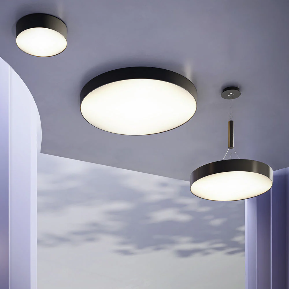 Zon LED Flush Ceiling Light - White/Black Finish - Image 10