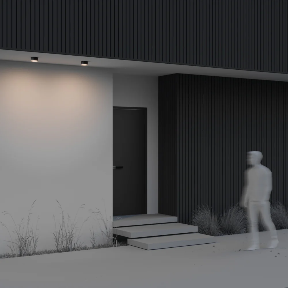 Zon Outdoor Flush Light IP65- Black/ White Finishes - Image 6