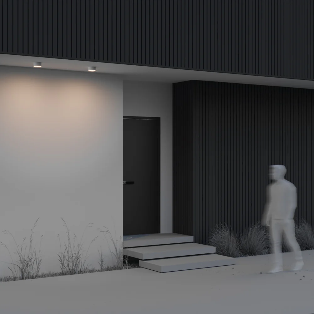 Zon Outdoor Flush Light IP65- Black/ White Finishes - Image 7