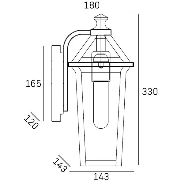 Zurich 1/3Lt Outdoor Wall Light - Image 3