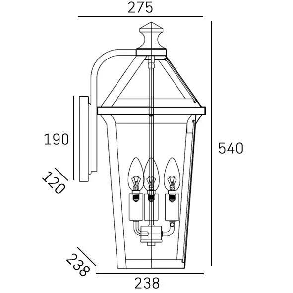 Zurich 1/3Lt Outdoor Wall Light - Image 6